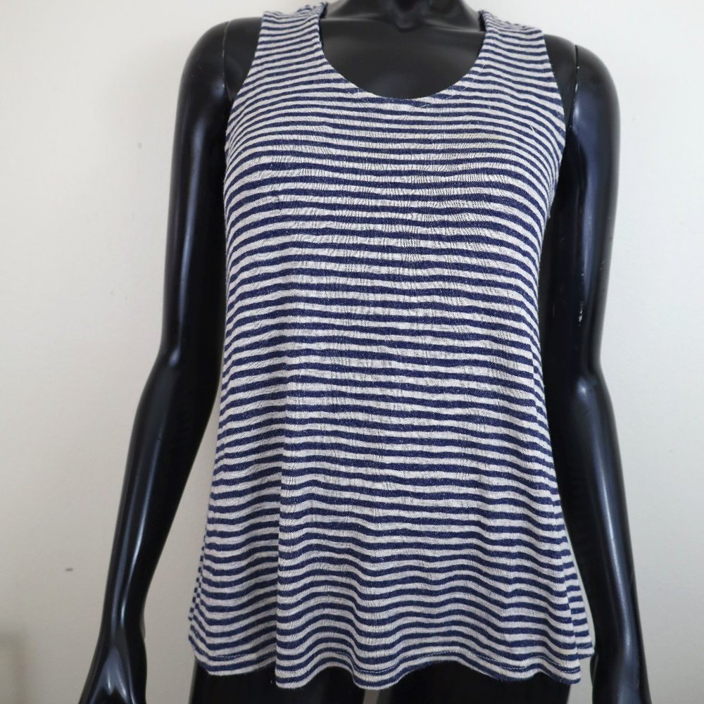 Blue white striped racerback tank